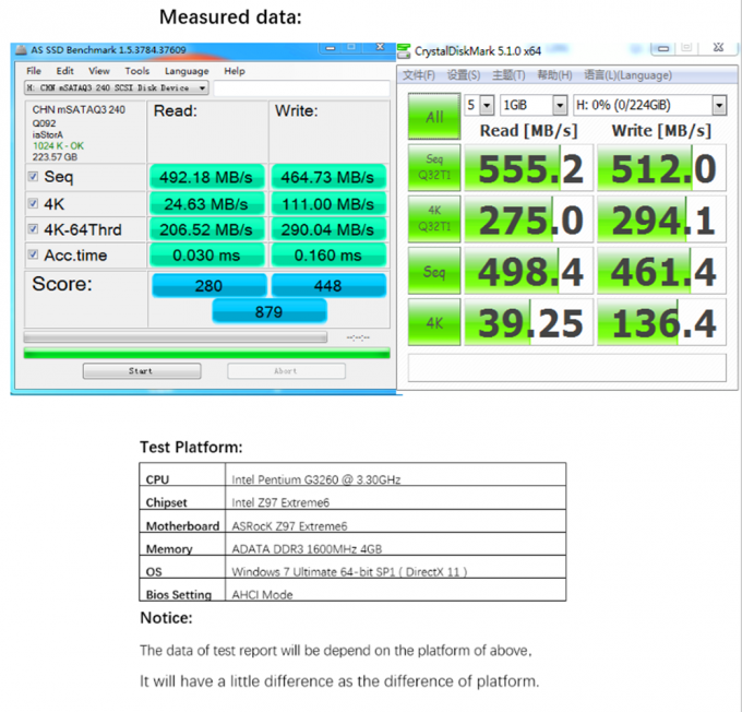 Q3 Msata Hard Drive 240GB Internal 3D Nand Flash MSATA III Interface 510MB/S Read